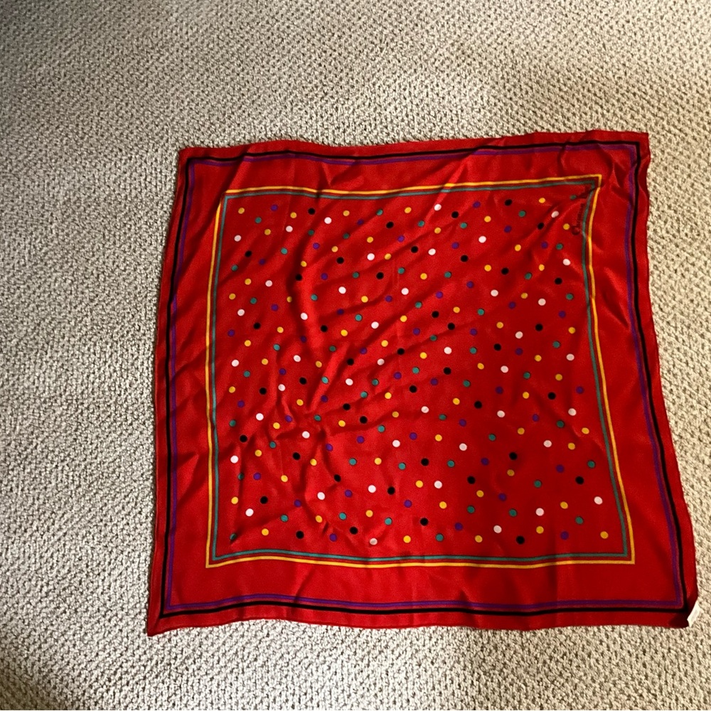 Christian Dior Authenticated 100% Silk Polka Dot Scarf Made in Japan 1980s - Picture 5 of 12